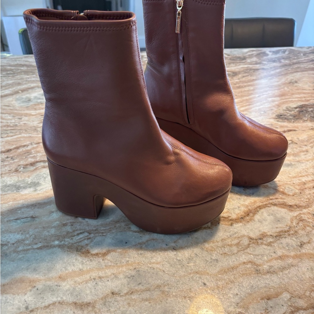 Larroude Brown Platform Boots